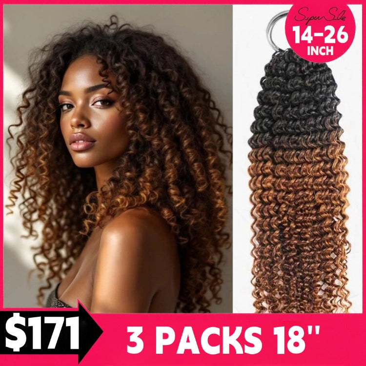 1B/30 Ombre Color Curly Crochet Hair 100% Human Crochet Braids Extensions - Rafarada