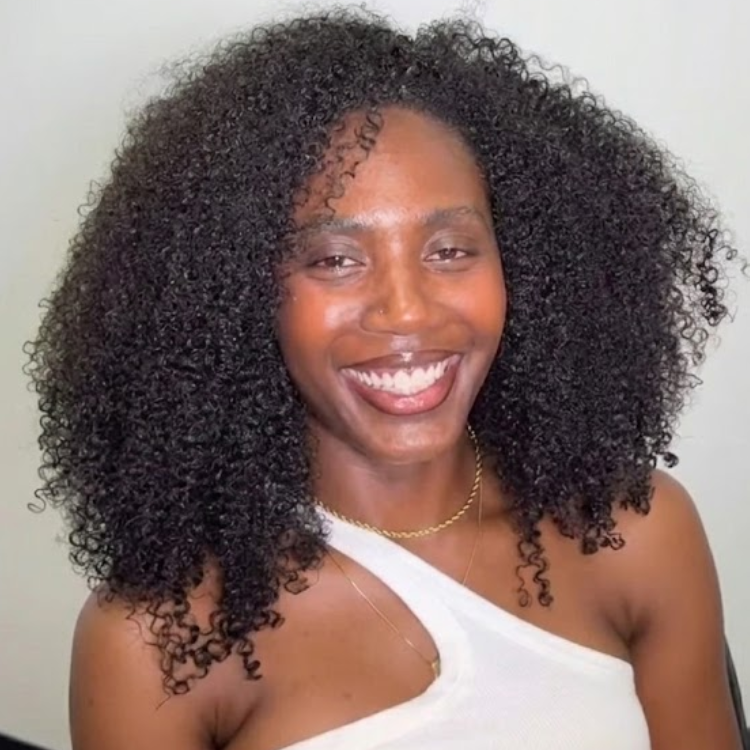 High Density Kinky Curly Glueless Flexi-Fit Half Wig Drawstring Wig 100% Human Hair Natural Black - Rafarada