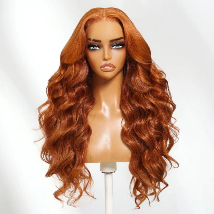 Ginger Color Curvature Collection 100% Human Hair Pre Plucked Hairline For Woman - Rafarada