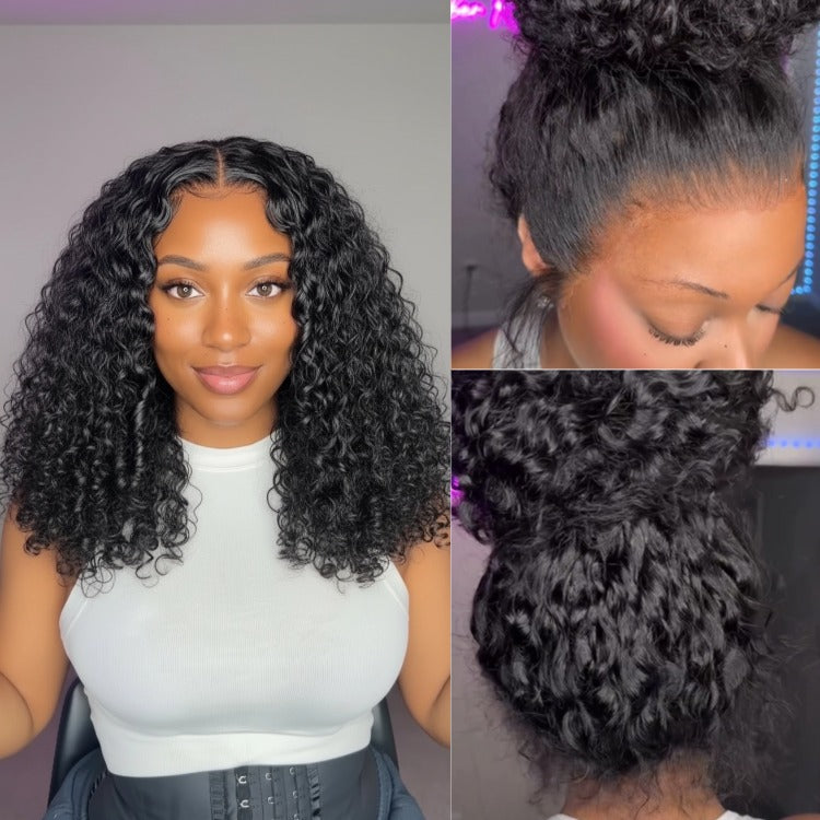 Burmese Curly Glueless Wig Bleached Knots 360 HD Lace Front Wig Invisi Draw-Strings Wig - Rafarada