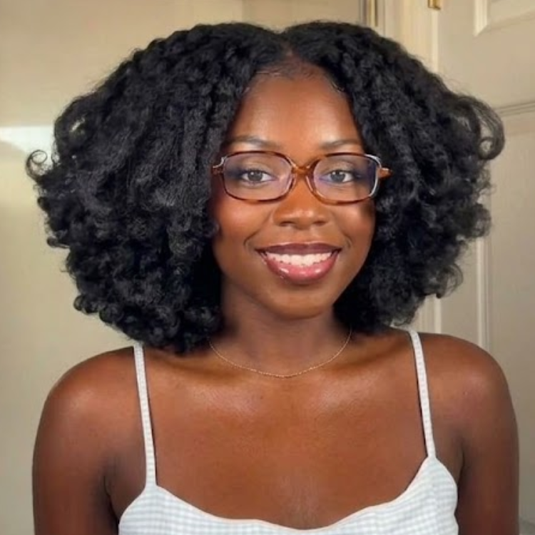 Natural Black 4B 4C Kinky Straight Blowout Wave Bob Wig - Pre-Plucked Glueless HD Lace Human Hair Wig Middle Part- Rafarada