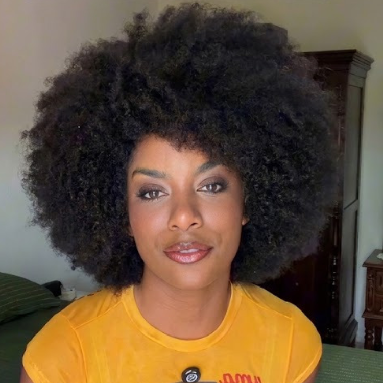 Glueless Natural Black 4C Afro Kinky Blowout Human Hair Wig with Bangs | High Density Fluffy Cloud Curls Voluminous Puff Wig- Rafarada