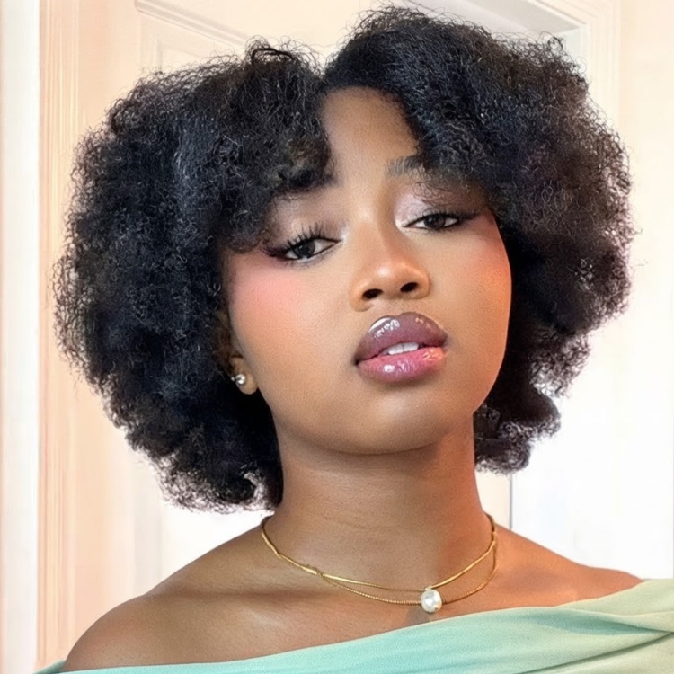 4C Coily Afro Textured Human Hair - Rich Dark Black - Rafarada