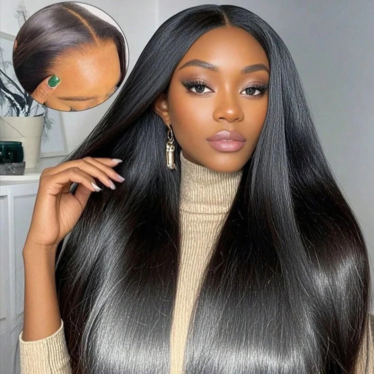 Straight Human Hair 4x4 Lace Closure Pre Cut Glueless HD Lace Wig - Rafarada