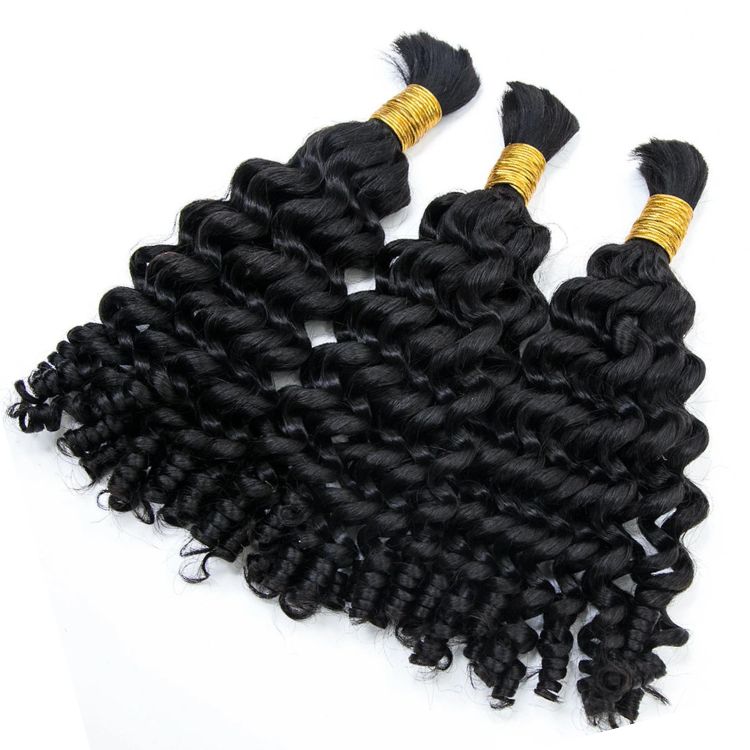 Spiral Curly Human Bulk Hair Extensions For Braiding & Boho Braids - Rafarada