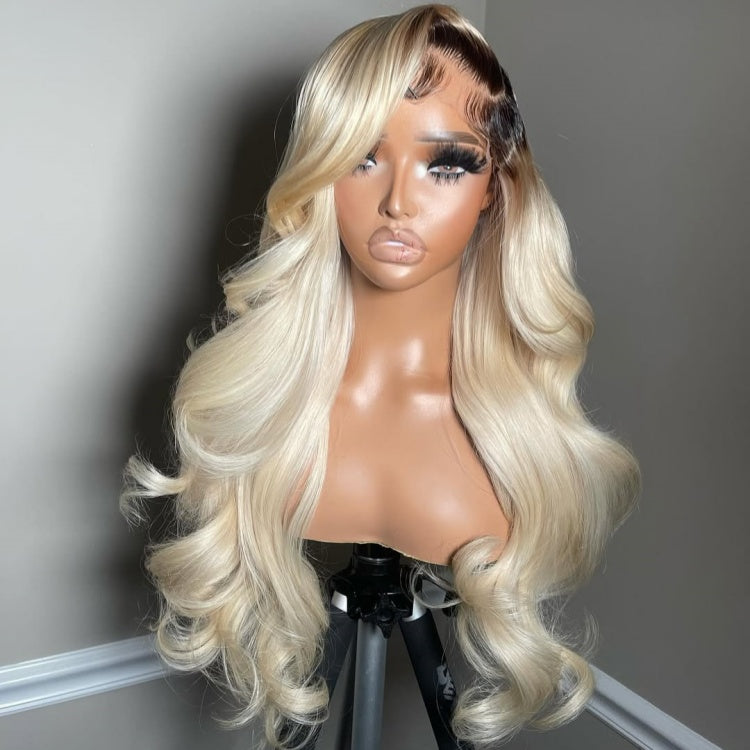 Ombre Blonde Hair Color Body Wave Wig 13x4 Lace Front Wig Colored Human Hair Wigs - Rafarada