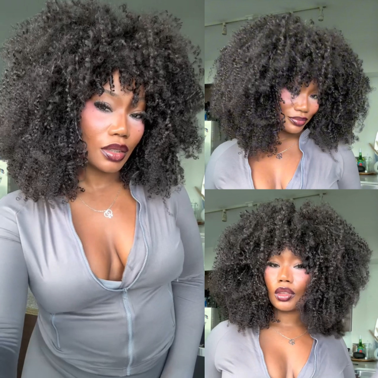 Pre-Layered Low Maintenance Kinky Curly Glueless Wig 3D Layered Afro Kinky Curly Human Hair - Rafarada