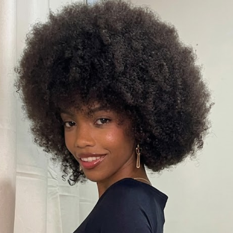 Afro Kinky Coily Human Hair Wig - Glueless Natural Black Voluminous Hair- Rafarada