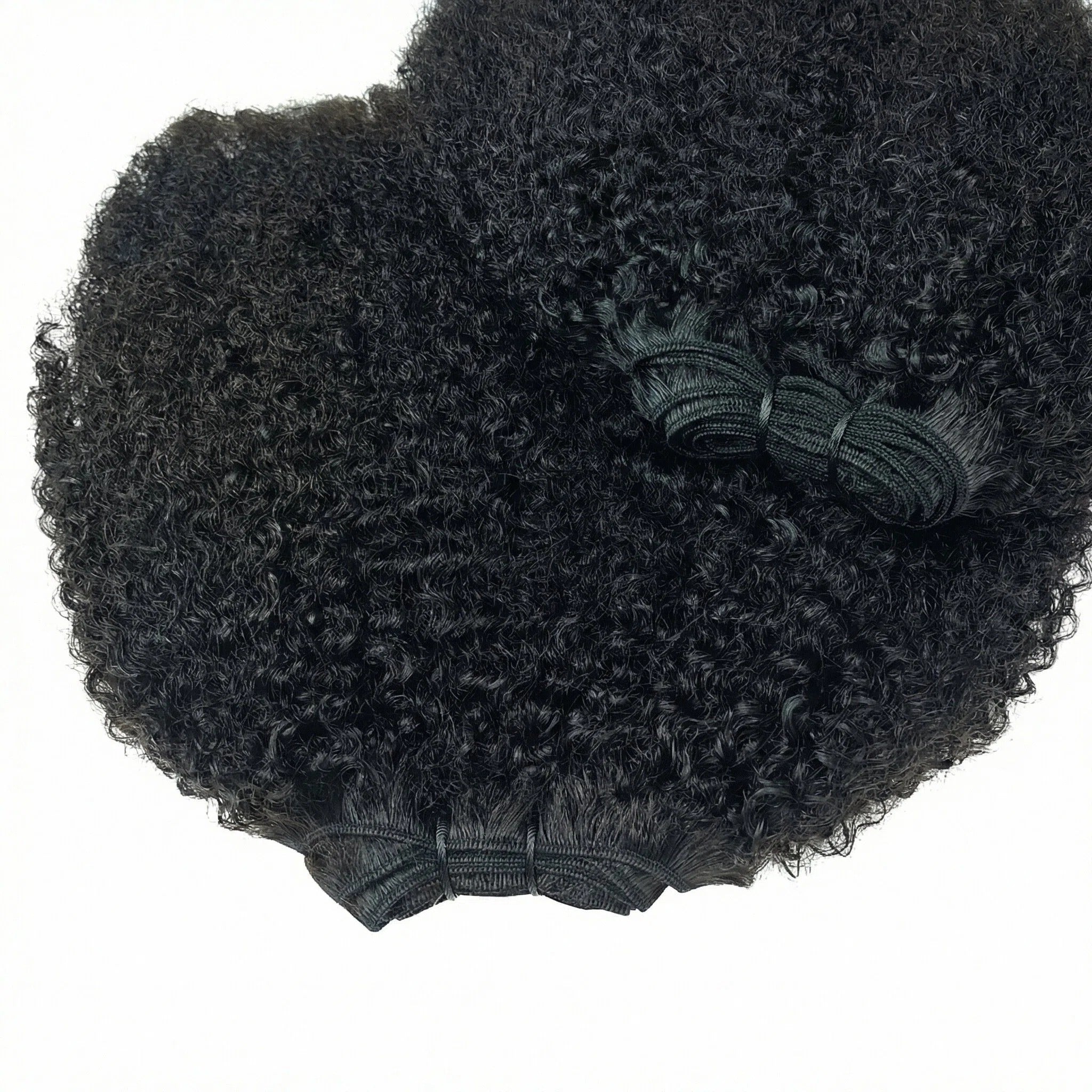 Afro Kinky Curly Human Hair Bundles 100% Human Hair Weft Natural Black 4C Coily Hair Extensions for Black Women - Rafarada