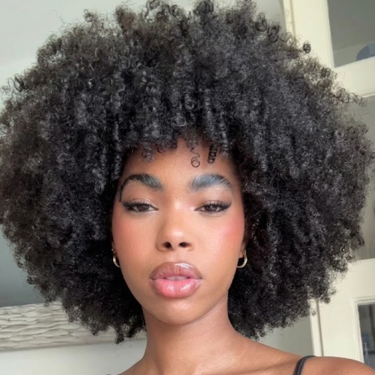 Big Afro Kinky Curly Natural Black Human Hair Wig with Bangs | High Density Glueless Short Voluminous Bob Wig- Rafarada