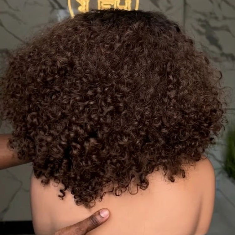 Luxury Chocolate Chestnut Brown Deep Wave Lace Front Wig - Air Voluminous Defined Curls, Glueless HD Transparent Lace Human Hair Wig with Dark Roots- Rafarada