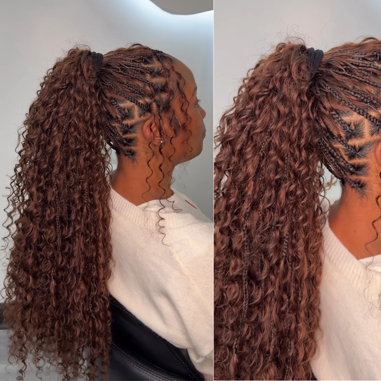 Auburn Brown Feather Deep Wave Crochet Hair Human Hair For Braiding Curly Extensions- Rafarada