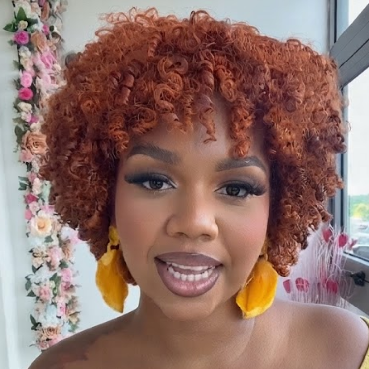 Auburn Ginger Brown Afro Kinky Curly Bob Wig with Bangs 100% Human Hair Short Glueless Tight Ringlet Curl Wig for Women- Rafarada