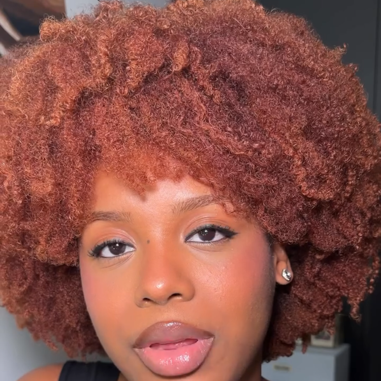Auburn Red Glueless Afro Kinky Curly Human Hair Lace Front Wig Short Voluminous Coily Natural Wig For Women- Rafarada