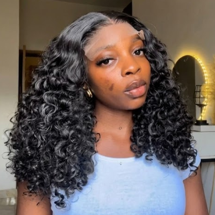 Luxurious Voluminous Deep Coily Kinky Curl Lace Front Human Hair Wig- Rafarada