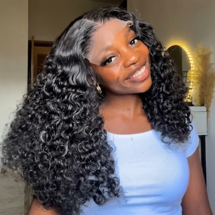 Luxurious Voluminous Deep Coily Kinky Curl Lace Front Human Hair Wig- Rafarada