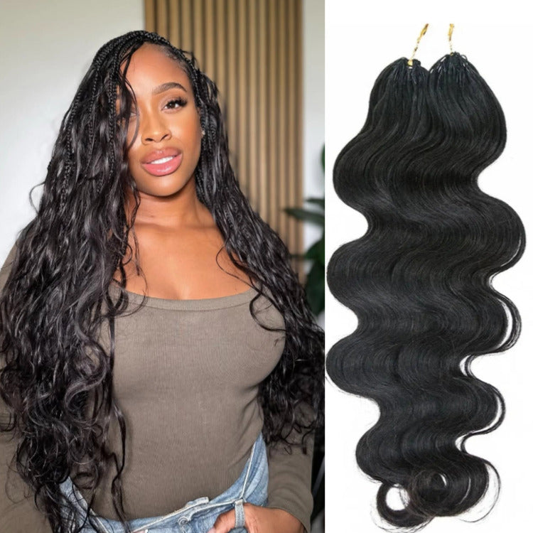 Body Wave Human Crochet Hair Extensions 100% Real Hair For Crochet Braids & Locs Natural Color - Rafarada