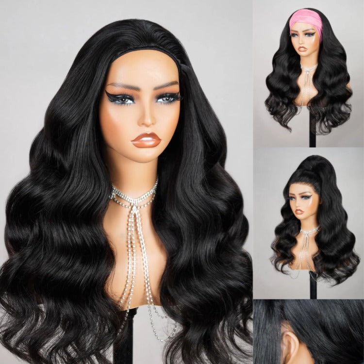 Body Wave Wig Human Hair Extension Half Wig Drawstring No Lace Wigs - Rafarada