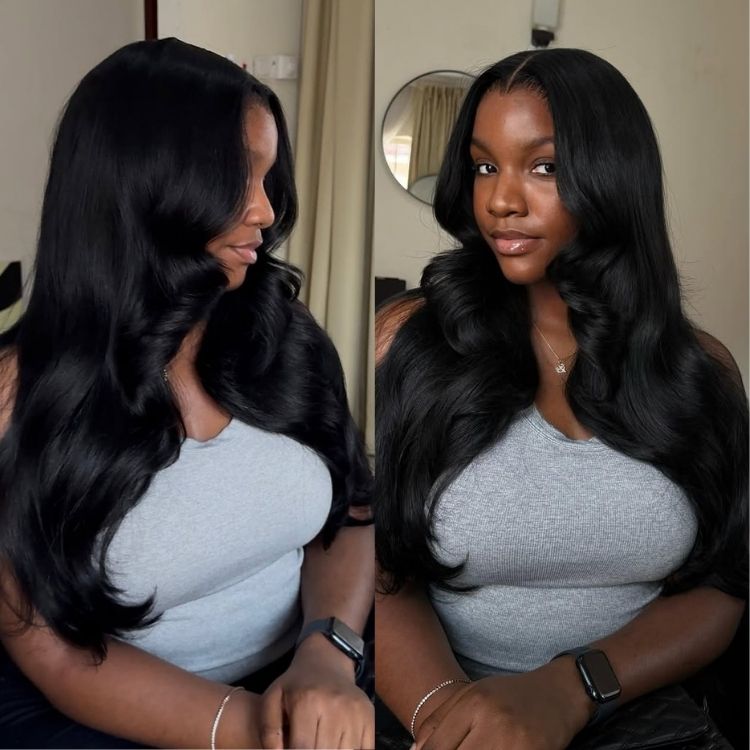 Luxury Layered Cut Body Wave Human Hair Wigs Natural Shine Salon-Ready Look - Rafarada