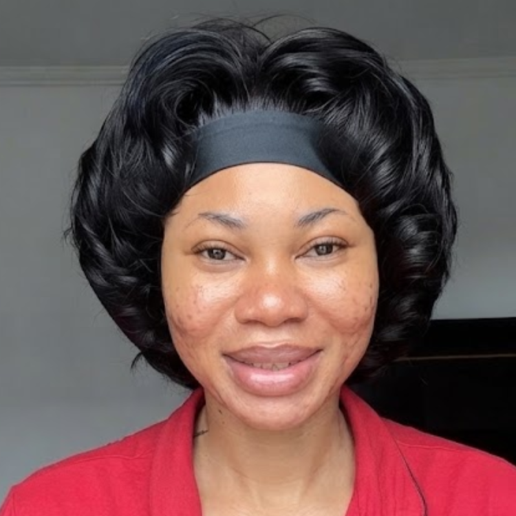Jet Black Voluminous Bouncy Curls Human Hair Headband Wig - 1B Color Body Wave Texture - Glueless Easy Wear- Rafarada