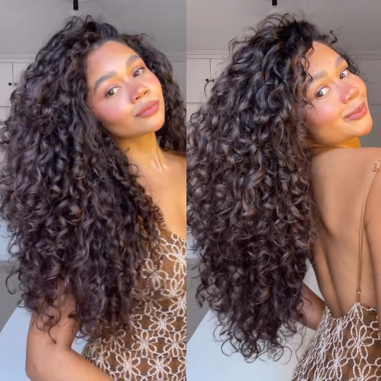 13x4 Lace Front Wig Bouncy Curls Human Hair Wigs for Women Natural Black Color Glueless Pre Plucked Hairline Wig - Rafarada