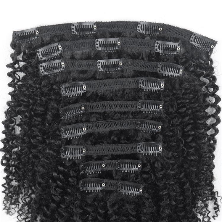 Bouncy Curly Invisible Edge Clip in Hair Extensions Human Hair - Rafarada