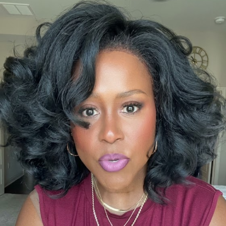 Jet Black Bouncy Roller Set Waves Human Hair Wig - Voluminous Layered Blowout Curly Short Bob Wig- Rafarada