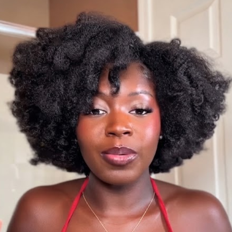 Glueless Voluminous Afro Kinky Curly Human Hair Wig - Bouncy Short Bob Natural Black - Rafarada