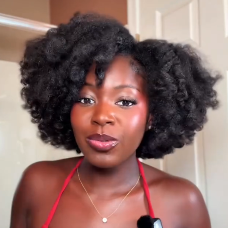 Glueless Voluminous Afro Kinky Curly Human Hair Wig - Bouncy Short Bob Natural Black - Rafarada