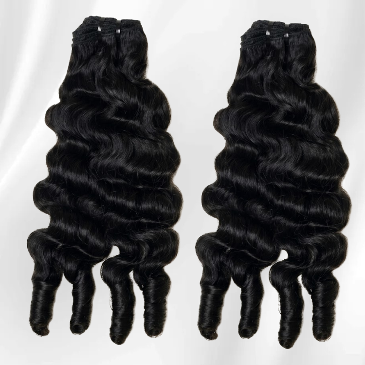 Soft Burmese Curly Human Hair Bundles 2/3/4 Packs Natural Black Bouncy Curl Hair Extensions 100% Human Hair- Rafarada