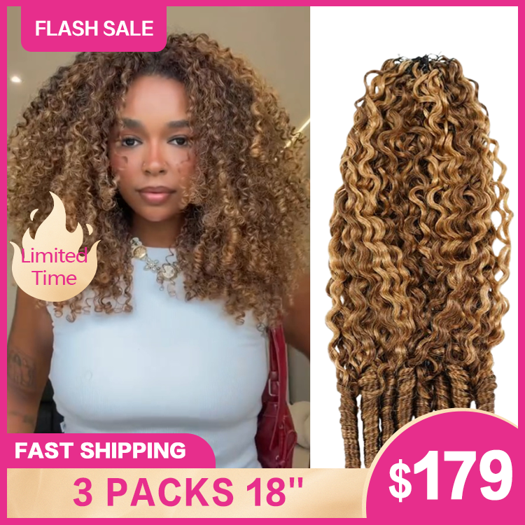 Mixed Honey Blonde Burmese Curl Crochet Hair P4/27 Brown Highlighted Curly Weave 100% Human Hair Extensions for Volume - Rafarada