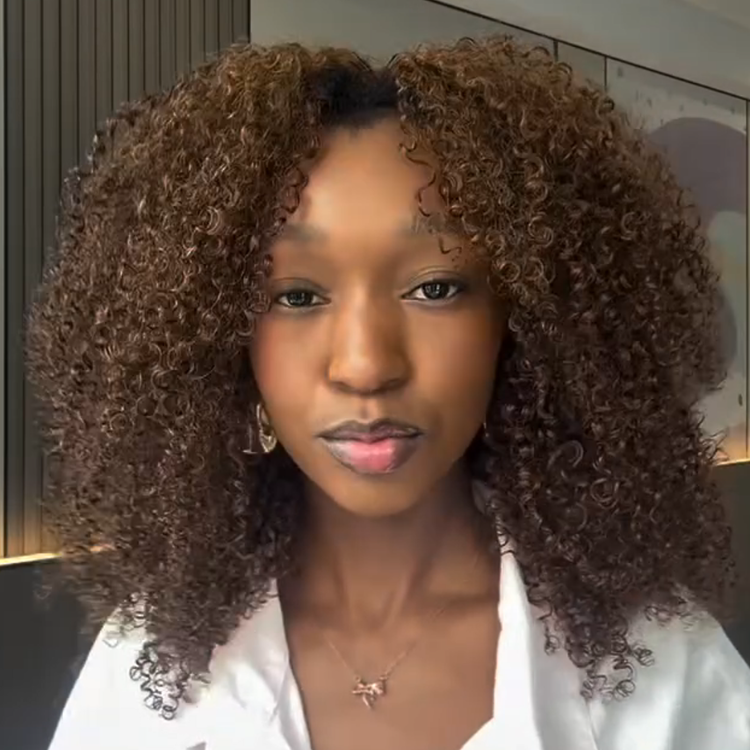 Voluminous Afro Kinky Curly Human Hair Wig - Bouncy Tight Coils with Natural Hairline & Realistic Edges - Rafarada