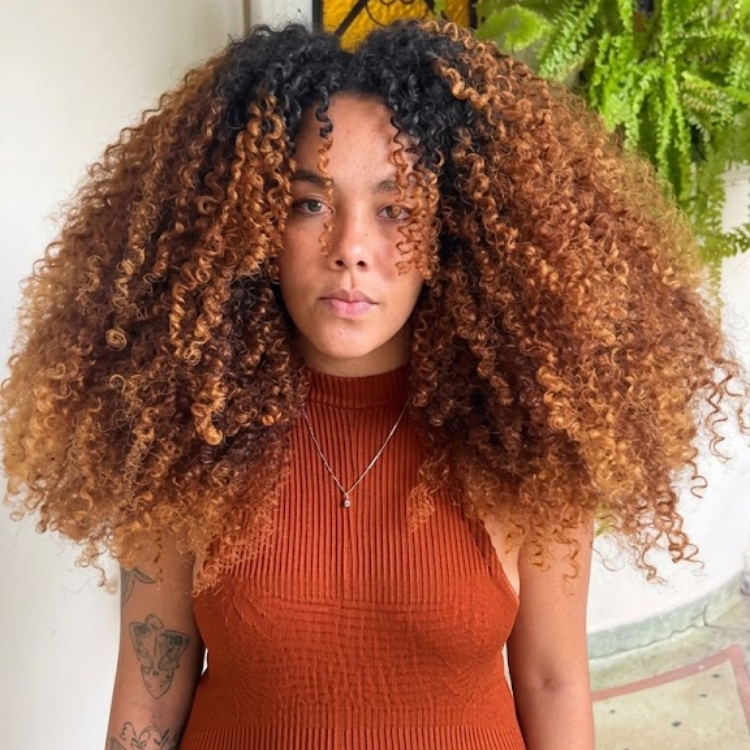 Caramel Honey Blonde 3C 4A Spiral Coils Lace Front Wig - Pre-Plucked Glueless Human Hair Wig with Dark Roots- Rafarada