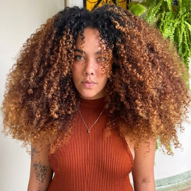 Caramel Honey Blonde 3C 4A Spiral Coils Lace Front Wig - Pre-Plucked Glueless Human Hair Wig with Dark Roots- Rafarada