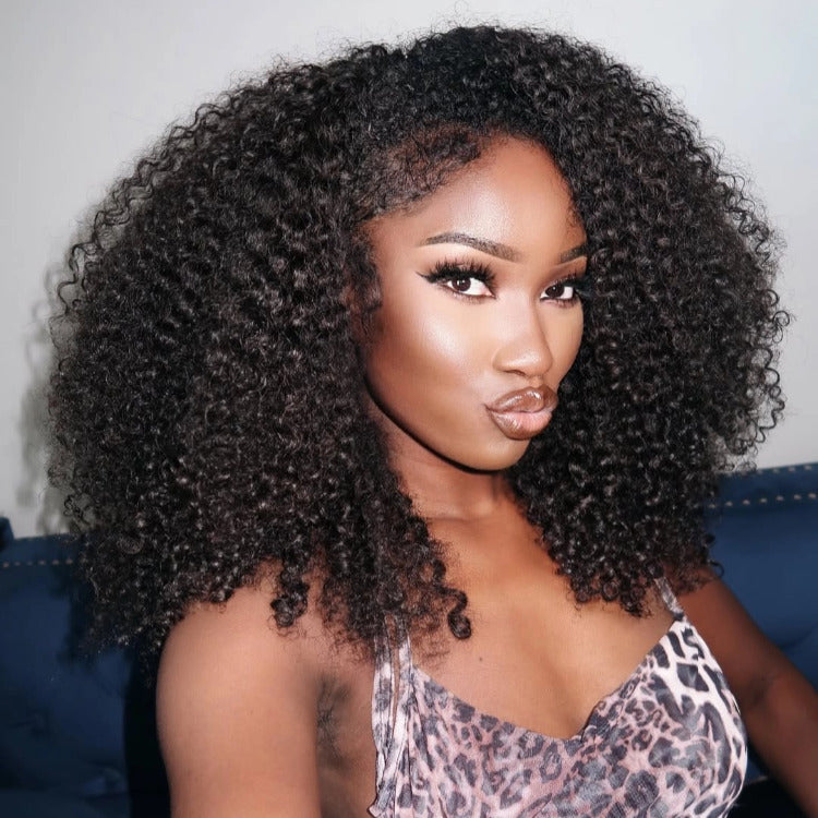 Premium Kinky Coily Wigs For Natural Hair Wig HD Transparent Lace Wig Human Hair Wig- Rafarada
