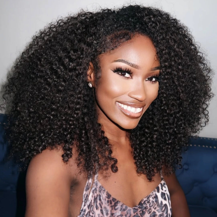 Premium Kinky Coily Wigs For Natural Hair Wig HD Transparent Lace Wig Human Hair Wig- Rafarada
