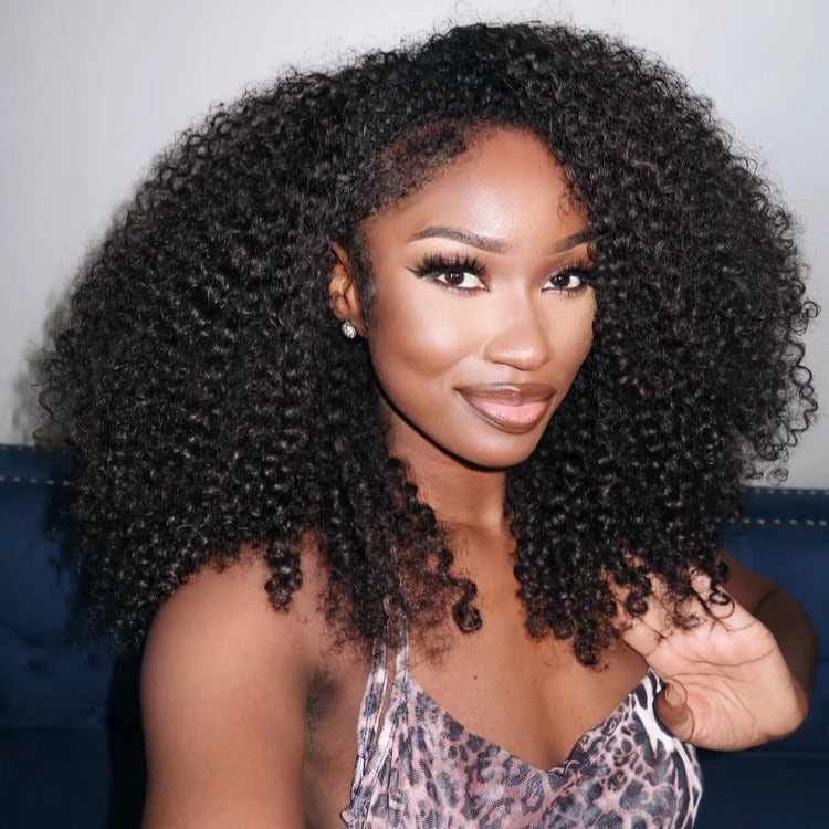 Premium Kinky Coily Wigs For Natural Hair Wig HD Transparent Lace Wig Human Hair Wig- Rafarada