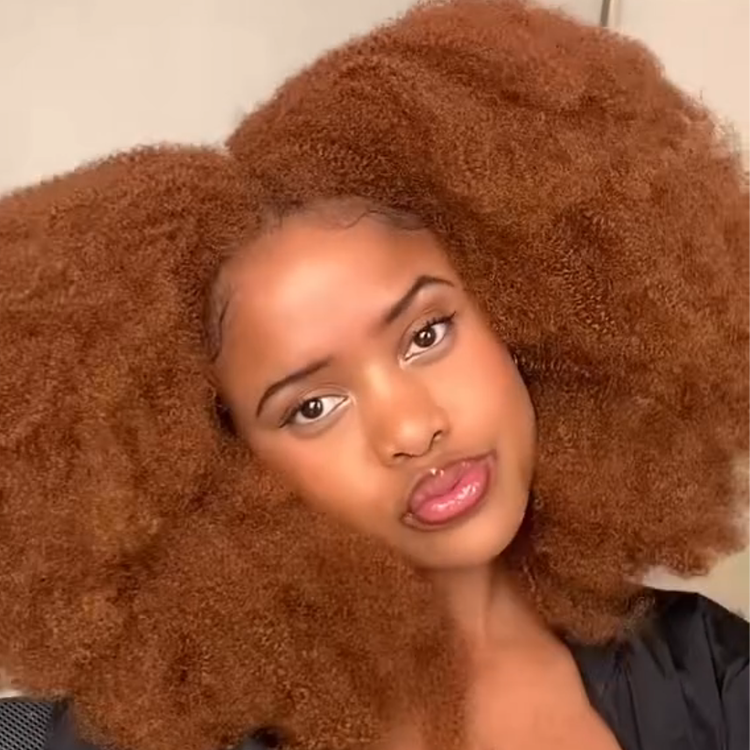 Copper Brown Afro Kinky Curly Human Hair Bundles Auburn Ginger Kinky Curly Weave Bundles Deals Human Hair Extensions- Rafarada