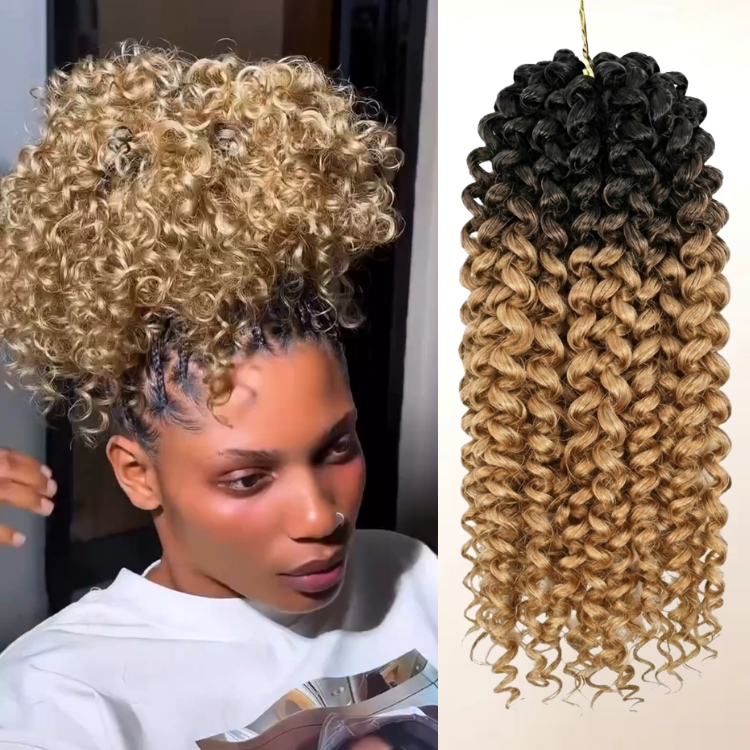 Dark Root Honey Blonde Jerry Curly Human Hair Wig - Rafarada