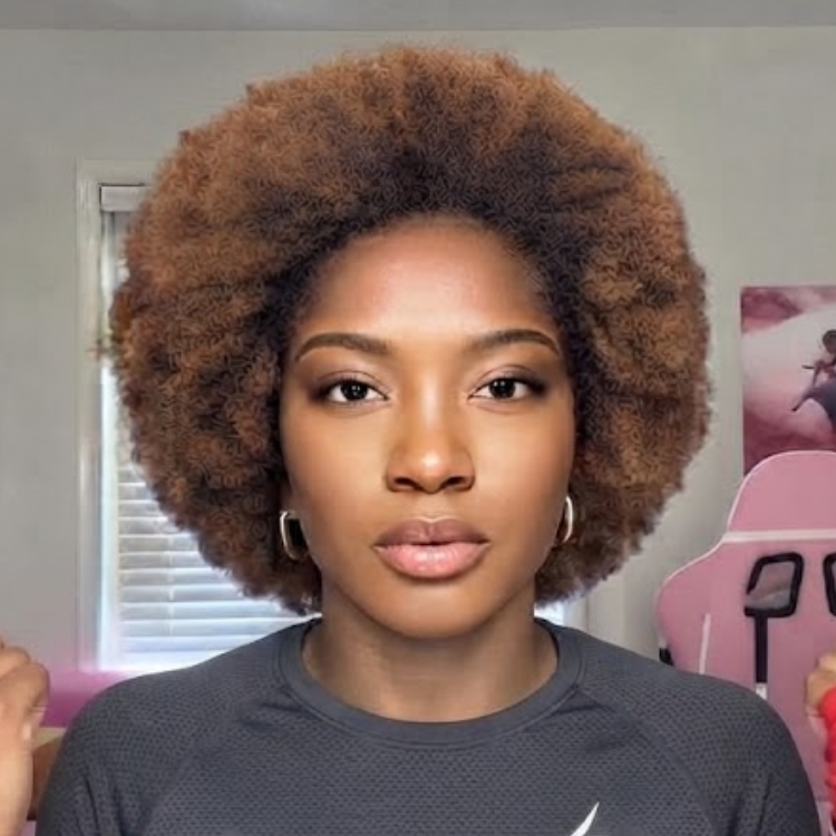 Dark Root Honey Brown Tight Coily Afro Pixie Bob - Defined Kinky Curly Texture Wig - Rafarada