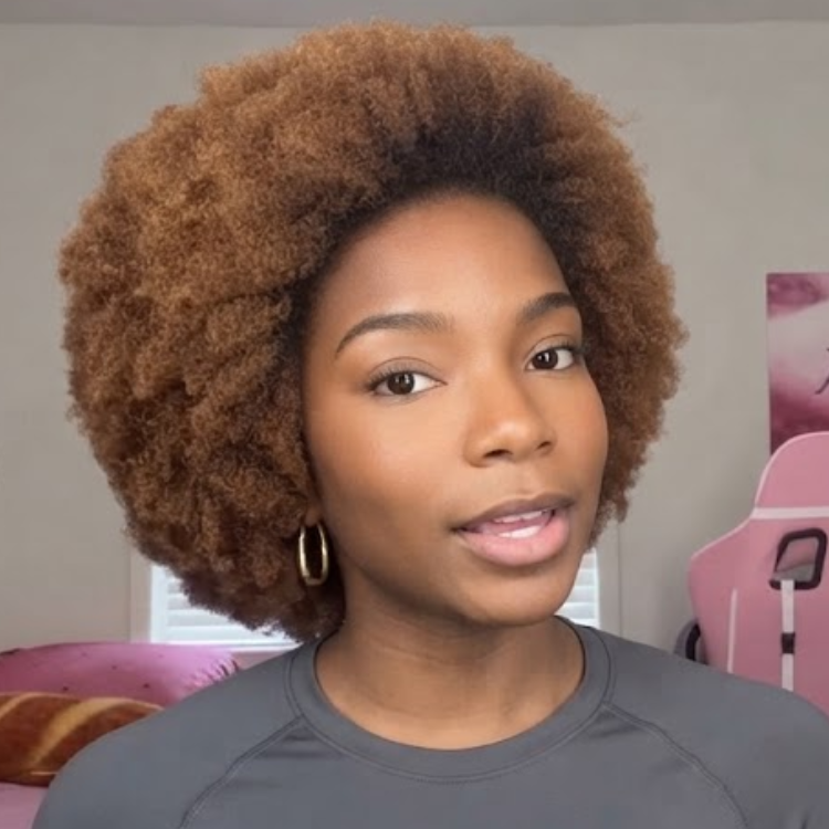 Dark Root Honey Brown Tight Coily Afro Pixie Bob - Defined Kinky Curly Texture Wig - Rafarada
