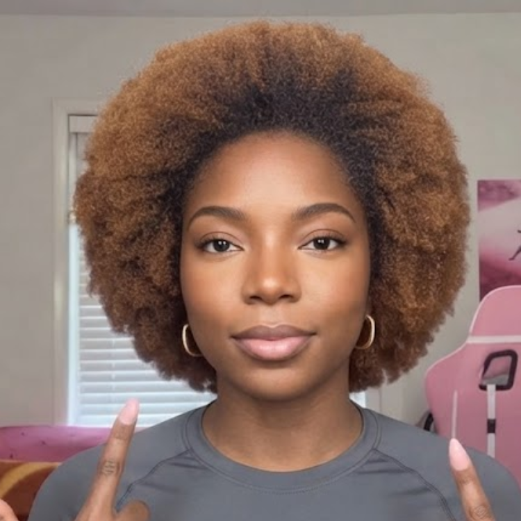 Dark Root Honey Brown Tight Coily Afro Pixie Bob - Defined Kinky Curly Texture Wig - Rafarada