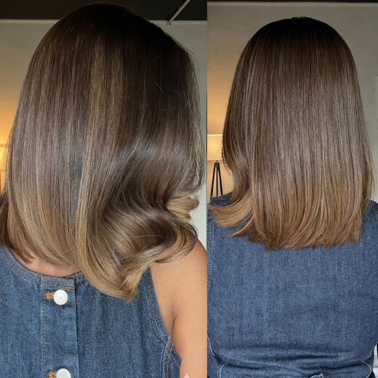 Honey Blonde Highlights Dark Roots Straight Wig with Flip Ends HD Lace Front Wig- Rafarada