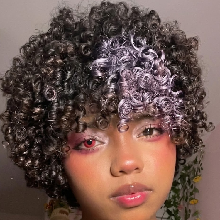 Natural Black with Sporadic Deep Chocolate Tips Tight Spiral Coil Short Afro Bob Human Hair Wig - Rafarada