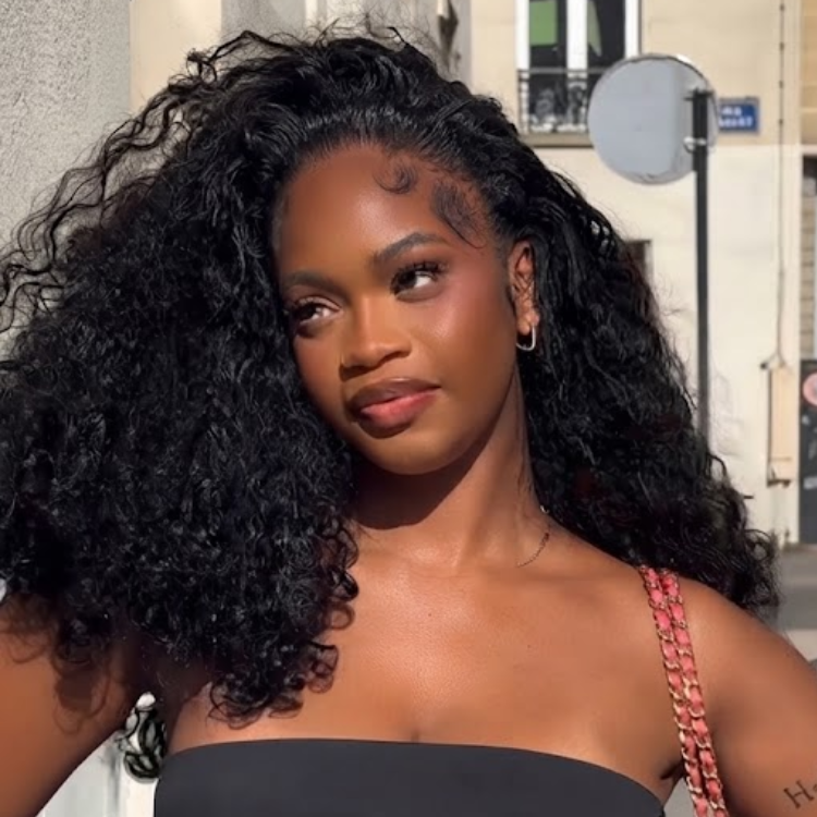 Voluminous Jerry Curly Lace Front Human Hair Wig - Natural Black Glueless Deep Curly Wig for Black Women- Rafarada