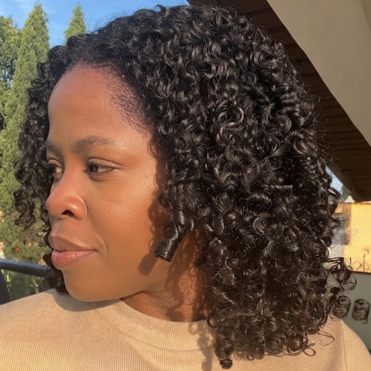 Natural Black Defined Deep Wave Curly Human Hair Wig - Voluminous Bouncy Curls- Rafarada