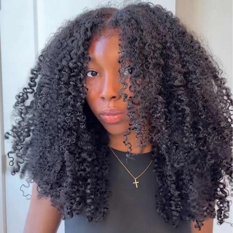 Extra Thick Natural Black Kinky Curly Lace Front Wig Natural Fullness, Baby Hair, HD Transparent Lace- Rafarada