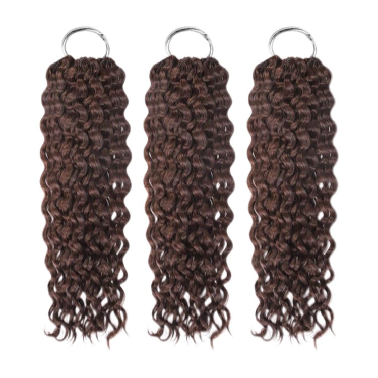 4# Chocolate Brown Color Curly Crochet Hair 100% Human Crochet Braids Extensions - Rafarada