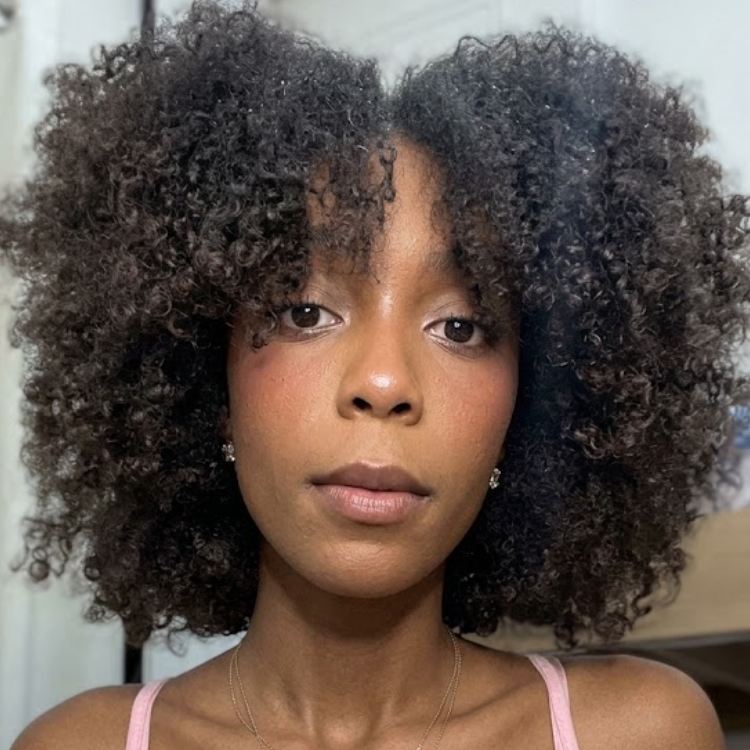 Fluffy Defined Coily Ringlet Human Hair Wig with Curtain Fringe | High Density Wear & Go Off Black Curly Bob Wig- Rafarada