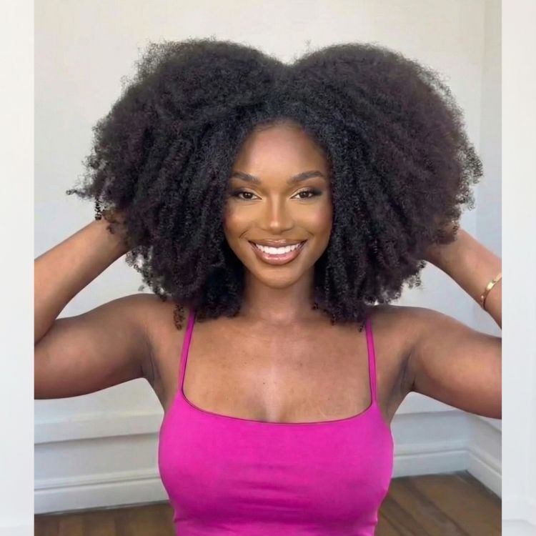 Glueless Afro Kinky Curl Human Hair Wear & Go Lace Closure Wigs Afro Curly Half Wigs- Rafarada